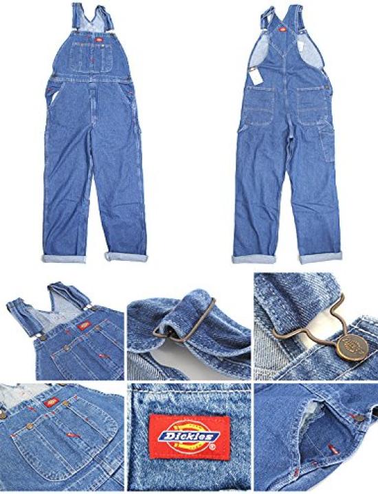 Dickies Duck Hickory Denim Size Stonewashed Blue Men's Overalls, 34, [8396] [Used]