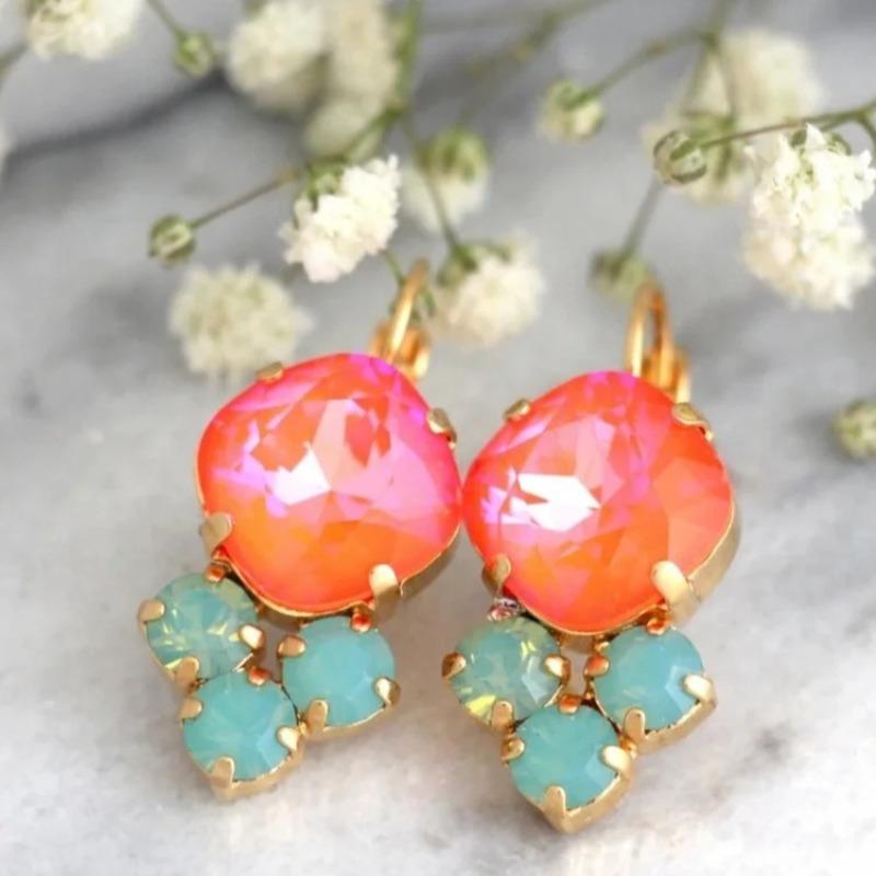 

Этнические Стильные Красочные Серьги, Серьги с Экзотической Атмосферой, Женские Разноцветные Персонализированные Аксессуары розовый