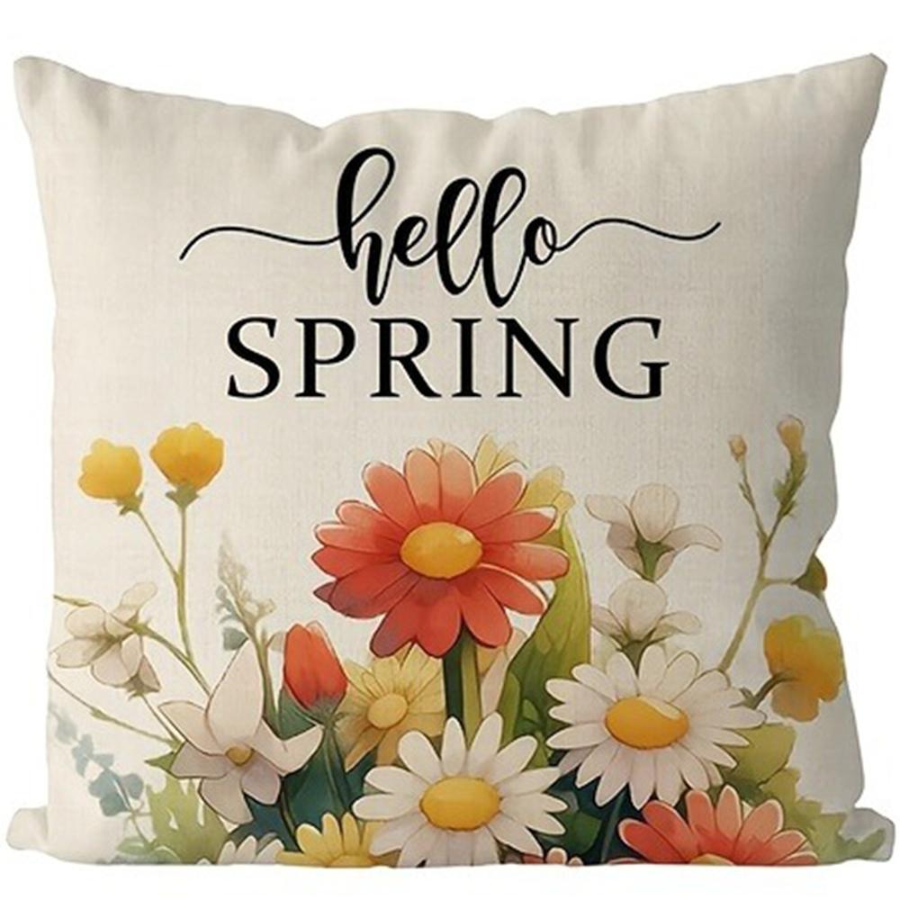 Spring Floral Bird Decorative Pillow Coversliving Room Sofa Cushion Cover, Soft And Comfortable, Bedroom Room Decoration