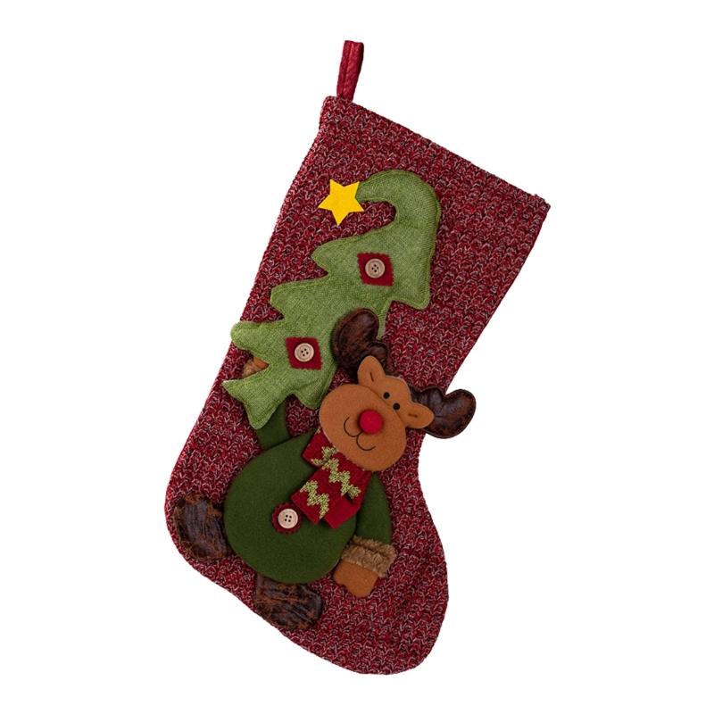 Holiday Stocking Reusable Decorative Sock for Gift Storage Sturdy Materials Christmas Decoration Simple Installation