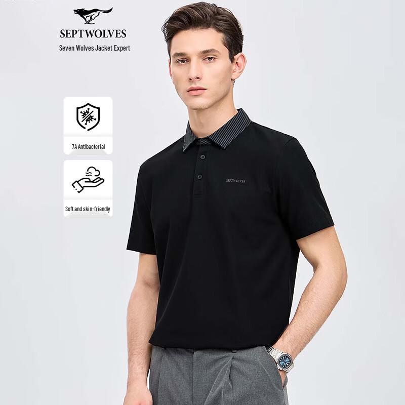Septwolves Men s Simple Versatile Short Sleeve Polo Shirt XXXXL