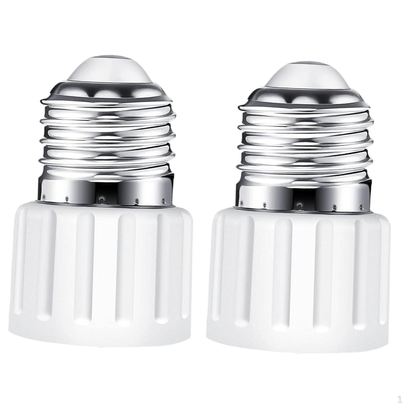 

2 шт. адаптера для цоколя E26 для лампочек, простая установка, термостойкий патрон лампы белый