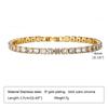 Charms Tennis Bracelet for Women, Cubic Zirconia Chain Bracelet Adjustable,Stainless Steel Miami Link CZ Bangle Gift