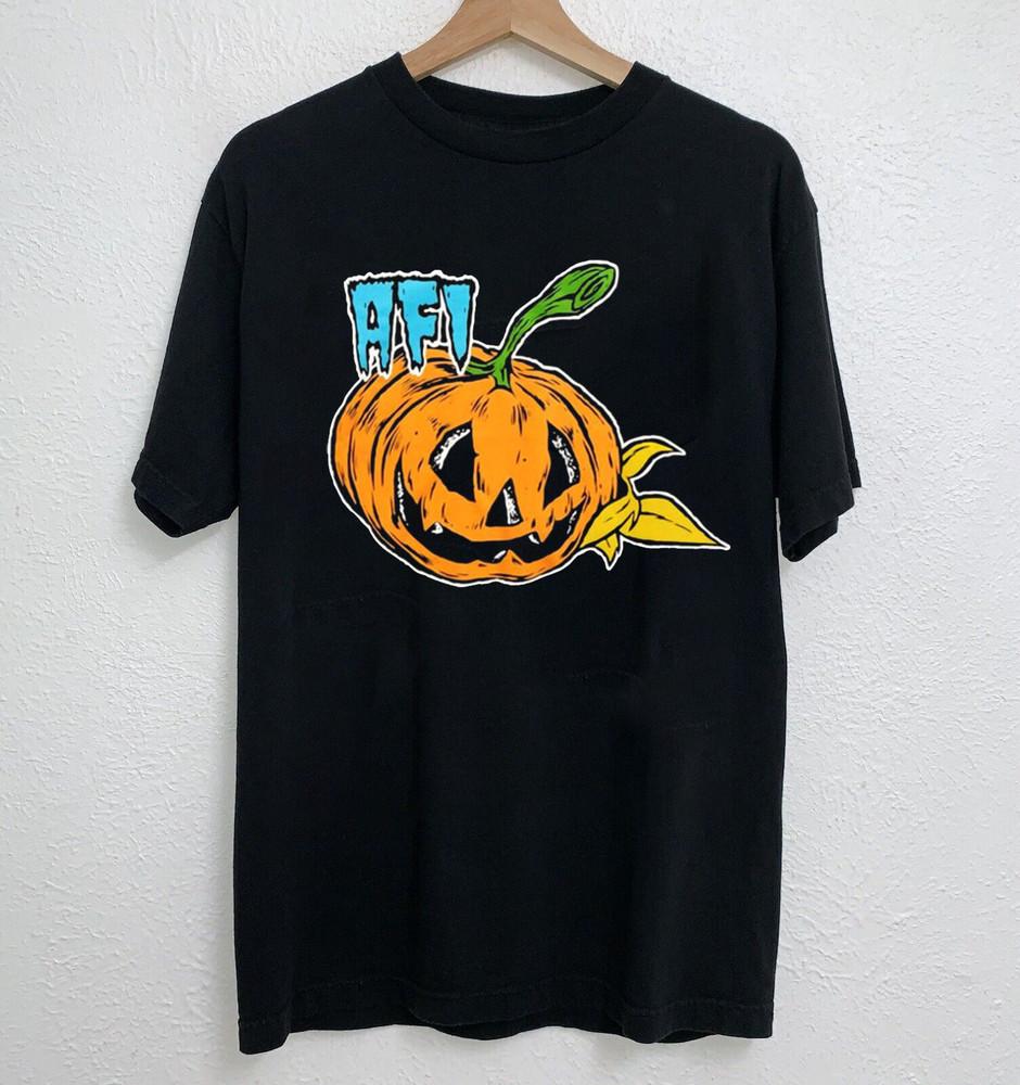 

AFI All Hallow’s E.P. Pumpkin Happy Halloween Black All Size Gift Shirt Unisex T-Shirt Graphic Tee M