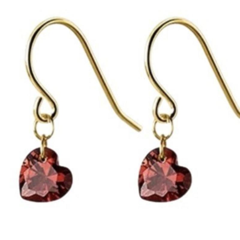 Pomegranate Wine Red Heart Heart Small Red Heart Ins Internet Celebrity Temperament Goddess Mini Earrings