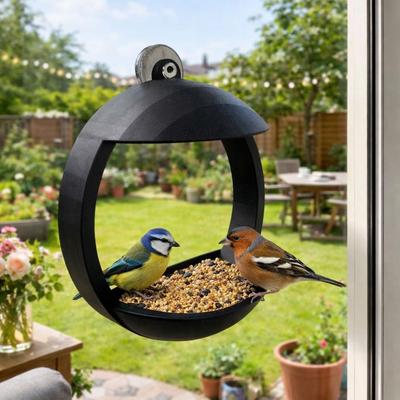 Suction Cup Window Bird Feeder Open Tray Squirrel Proof Bird Feeder House Waterproof 3D Printed Feeding Station Balcony Railing