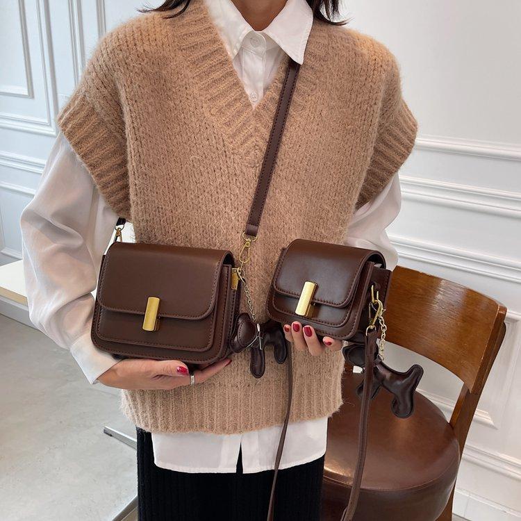 Popular Small Square Bag Versatile Messenger Bag Small Bag Women'S Texture Commuter Shoulder Bag