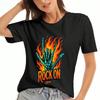 Rock Guitarist Cotton T Shirt, Premium Cotton Print, Durable, Casual Fashion. Cool Rockstar Graphic Tee, Guitar Player Band Fan Apparel, Music Lover