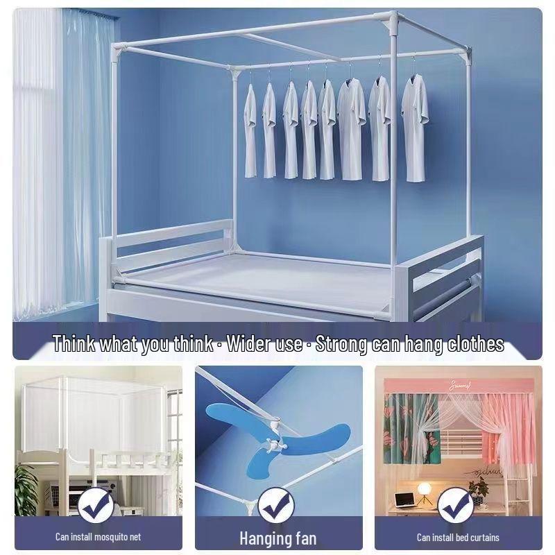 Retractable Bunk Bed Mosquito Net Frame for Student Dormitory