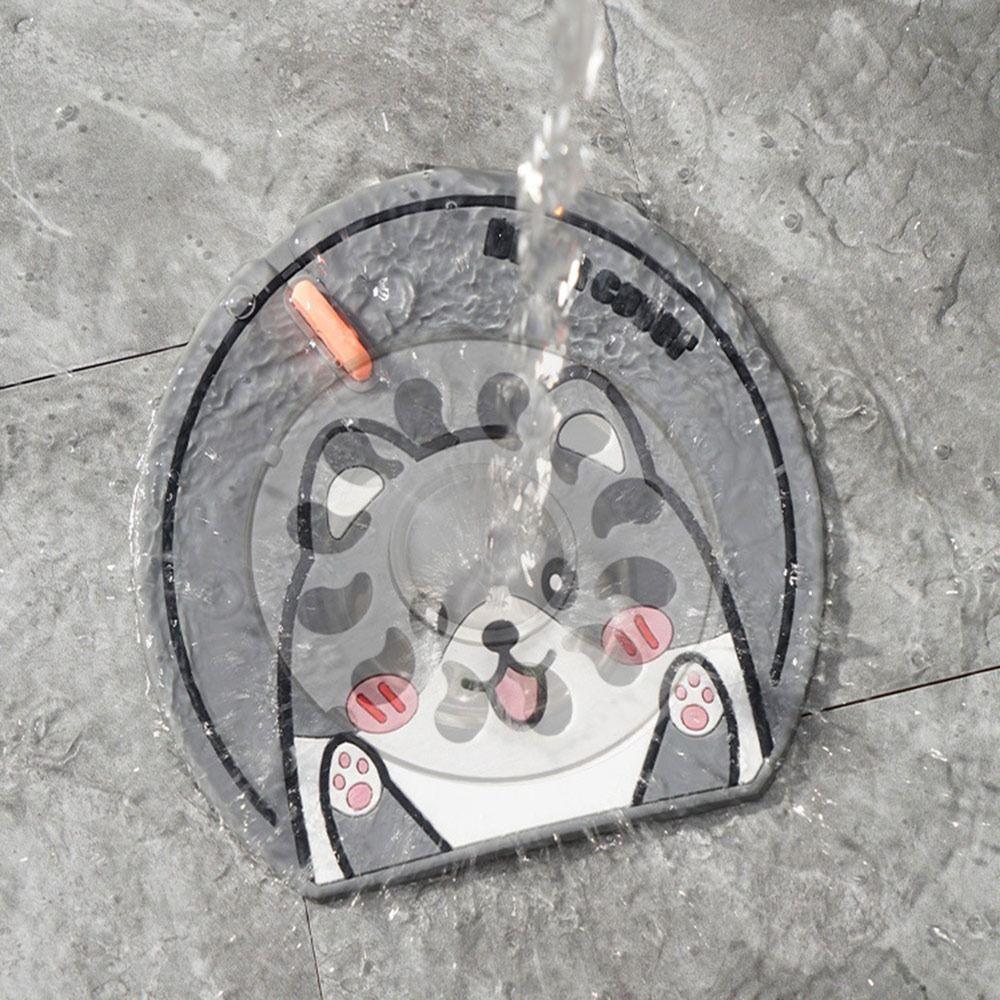 Cute Cartoon Sewer Floor Drain Cover Anti Odor Anti-insect Deodorant Cover Anti-blocking Floor Drain Pad for Bathroom&Kitchen