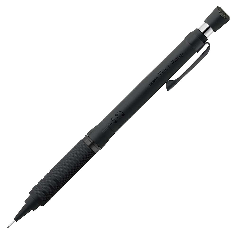 Zebra Mechanical Tect Dark Gerändelter Bleistift, 2-Wege RO, 0,5 mm, Schwarz, Modell, P-MA141-DBK