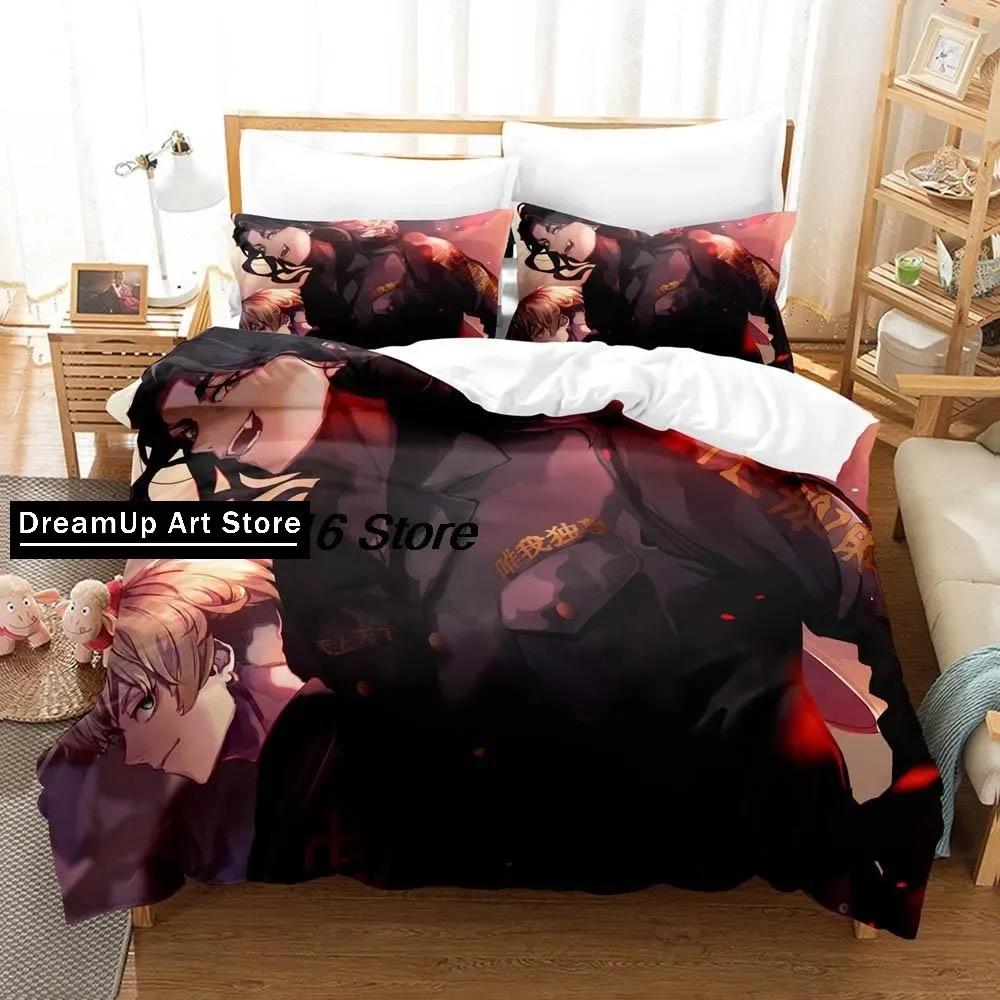 Tokyo Avenger Bedding Set Single Twin Full Queen King Size Bed Set Aldult Kid Bedroom Duvetcover Sets 3D Anime Bed Sheet Set