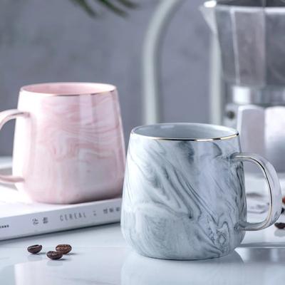 Nordic Ins Style Ceramic Mug Marbled  Gold Rim Coffee Cup Oatmeal Breakfast Cup Valentine's Day Present Couple Water Cups