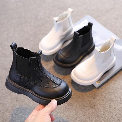 Mode vielseitig neue schwarze einzelne Stiefel im britischen Stil Baby kurze Stiefel Kinder Lederstiefel
