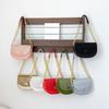 Women Fashion Solid Color Flap Small Saddle Shoulder Underarm Bags Fashion PU Leather Street Shopping Crossbody Bag Ladies Clutch Purse