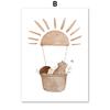 Boho Space Rocket Bear Rabbit Hedgehog Bee Flowers Nursery Posters Wall Art Print Canvas Painting Baby Kids Room Home ation