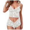 European And American Erotic Underwear Sexy Perspective Lace Suspender Chest Wrap Three-Point Suit Women