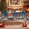 Christmas Printed Tablecloth Holiday Xmas Party Table Cover Decorative Dining Table Cloth for Home Kitchen Rectangular Round