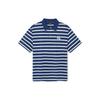 MLB New York Yankees Gestreiftes Lässiges Kurzarm-T-Shirt Nautisches Poloshirt Unisex Oberteile Hellblau 3APQV0343-50NYL
