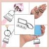 ABWR-100Pcs Key Fob Hardware With Split Rings Set Tail Clips For Wristlet Clamp Lanyard Keychain DIY Tool With Ring