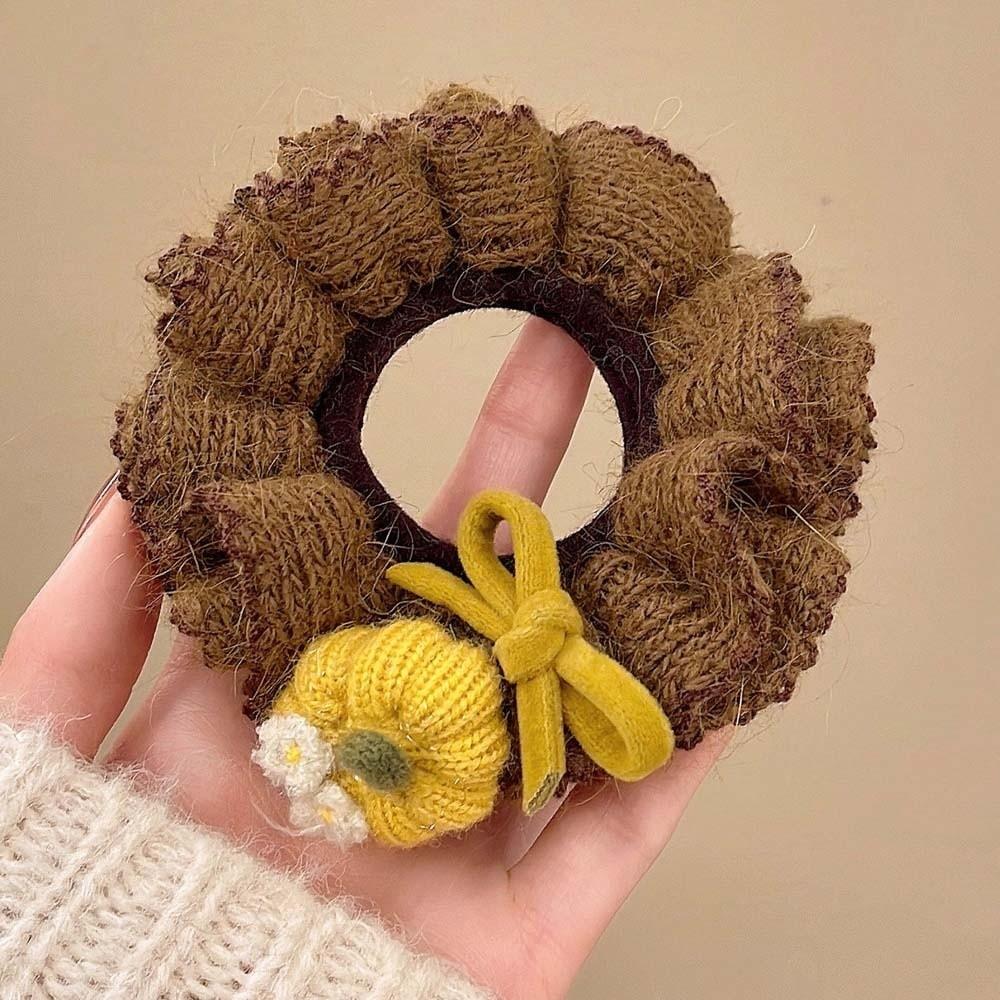 Embroidered Cartoon Animal Hair Rope Large Intestine Circle Bun Rubber Bands Horse Scrunchie  Women