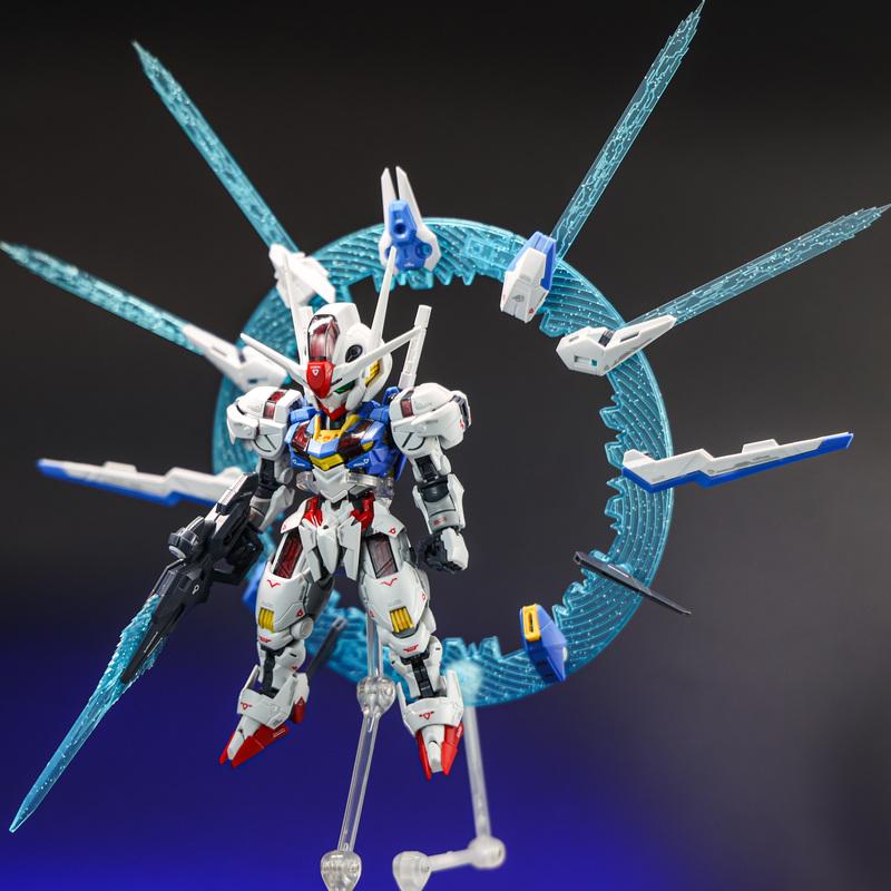 In Stock Supa-Mgsd Aerial Q Version Assembly Model Kit Mobile Suit Action Figures Two Tone Modified Parts Collectable Toy Sets Gifts