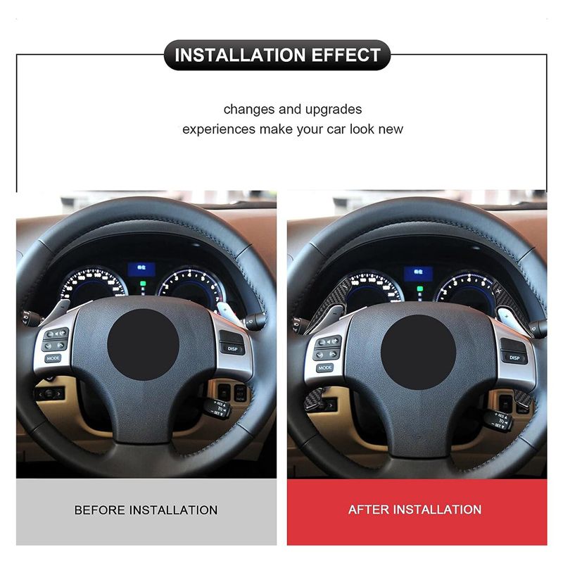 Portable Steering Wheel Shift Paddles Shift Lever Paddles Parts Accessories For Lexus IS 06-12 Black