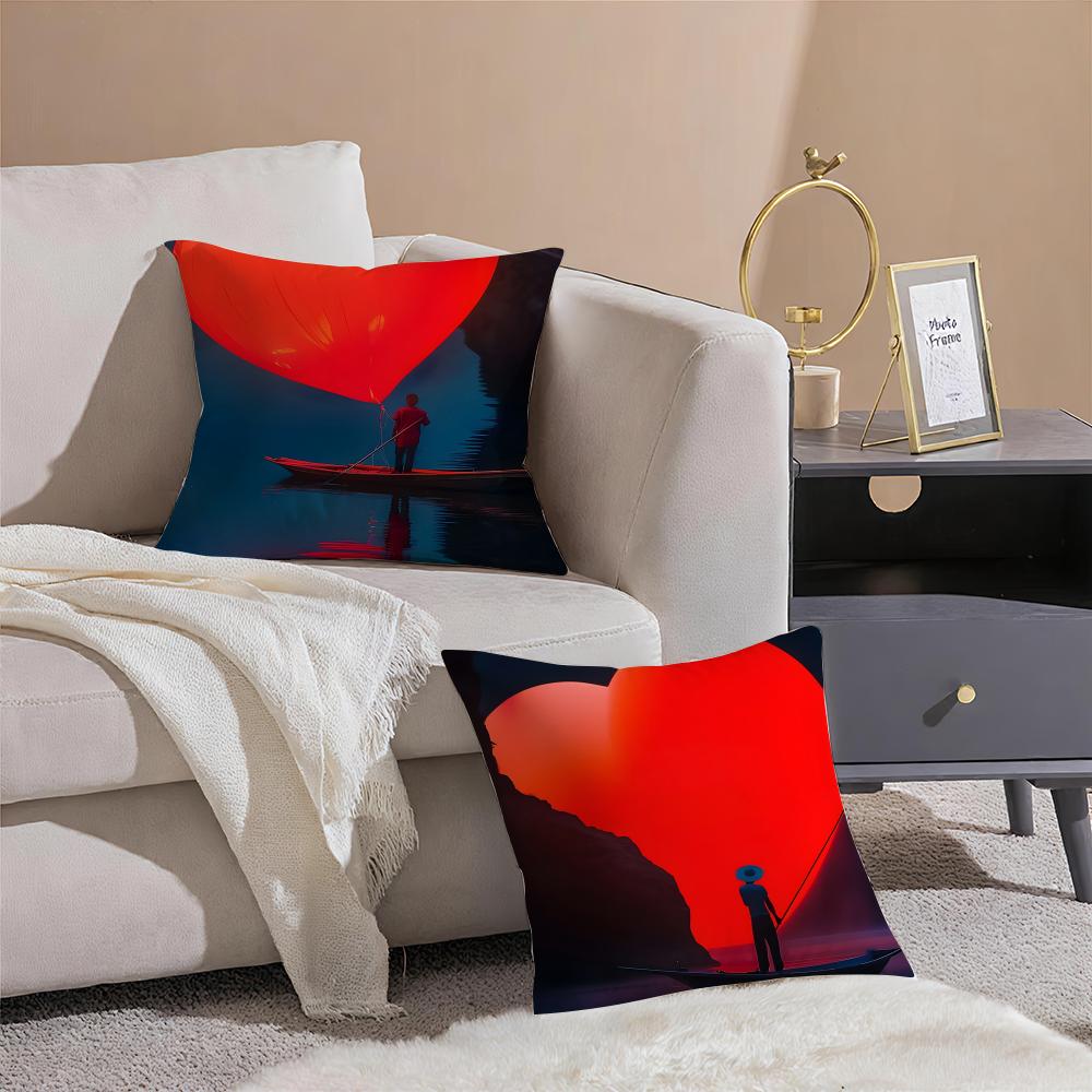 Creative Heart Stealing Theme Cushion Cover Throw Pillow Cover Hidden Button Durable Polyester Chair Cushion