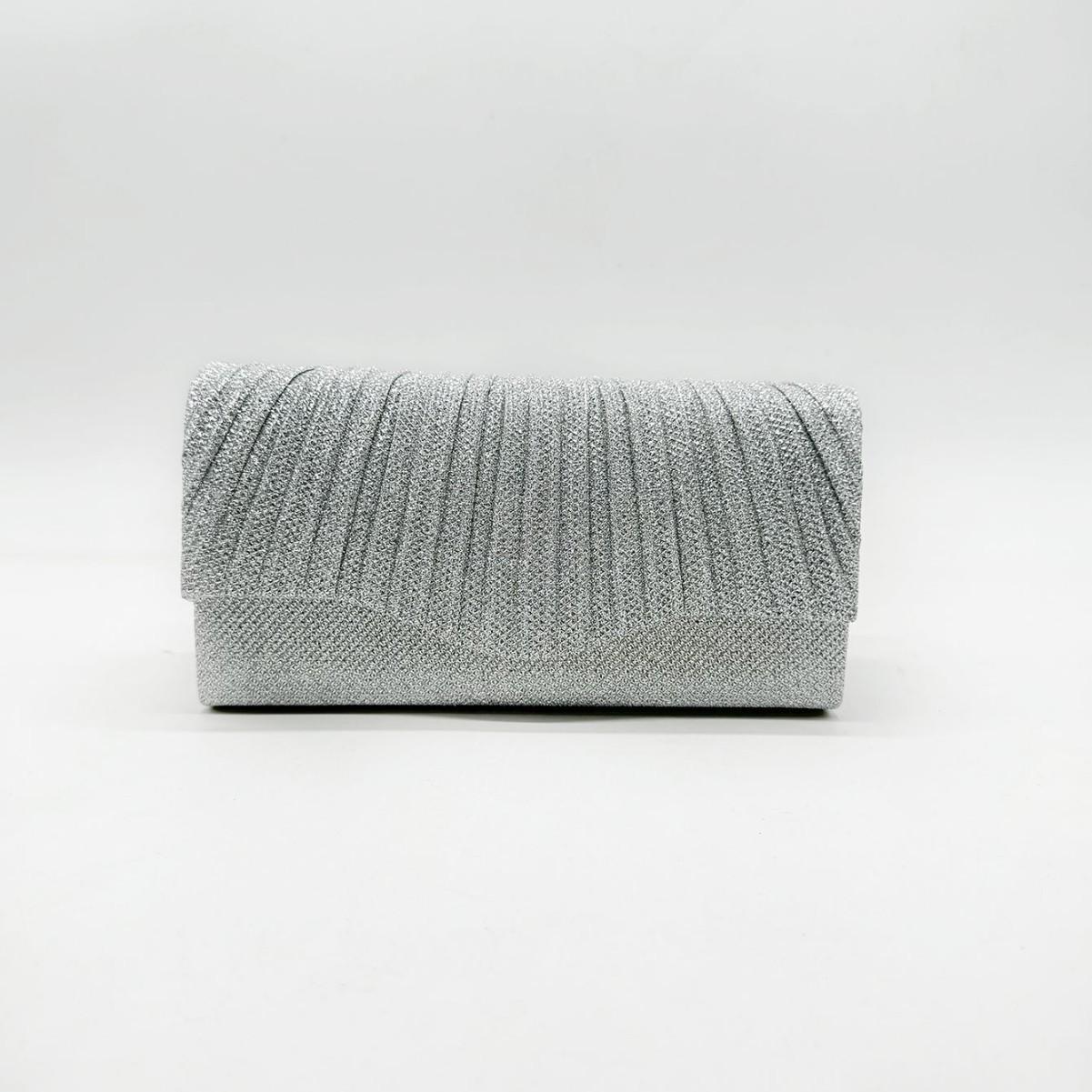 

Ladies Silver Clutch Bag Pleated Design Clutch Evening Bag For Women Banquet Envelope Handbag Purse Wedding Party Shoulder Bags