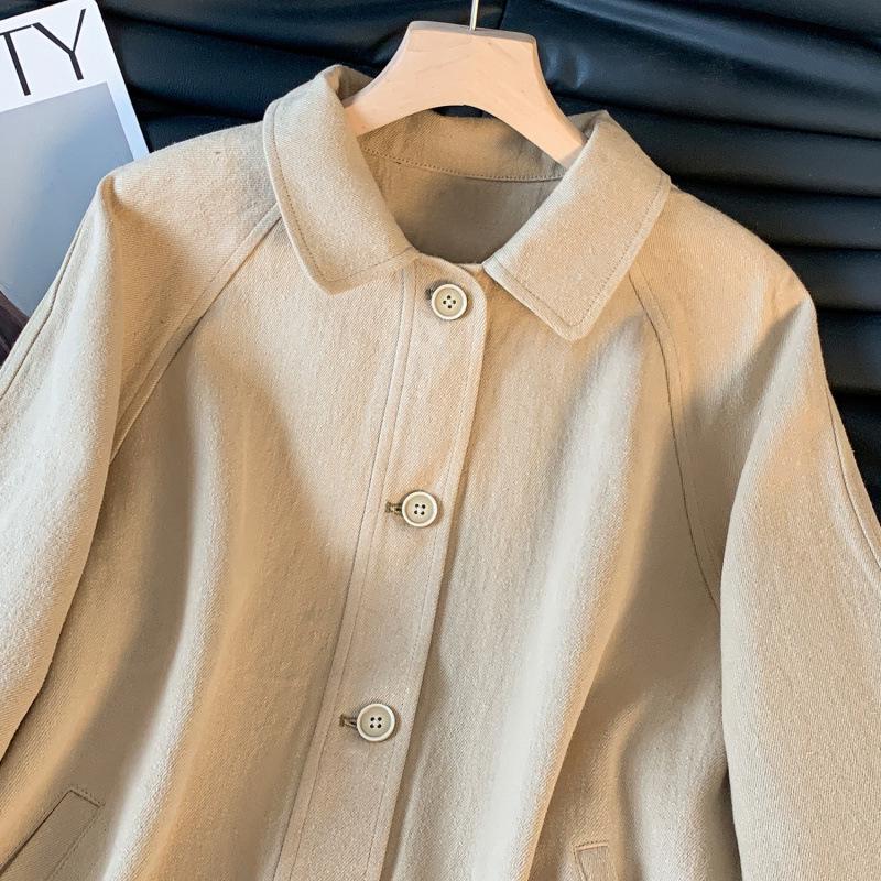 High-End Women's Twill Cotton Jacket with Fruit Enzyme Wash - 2026 Autumn Collection