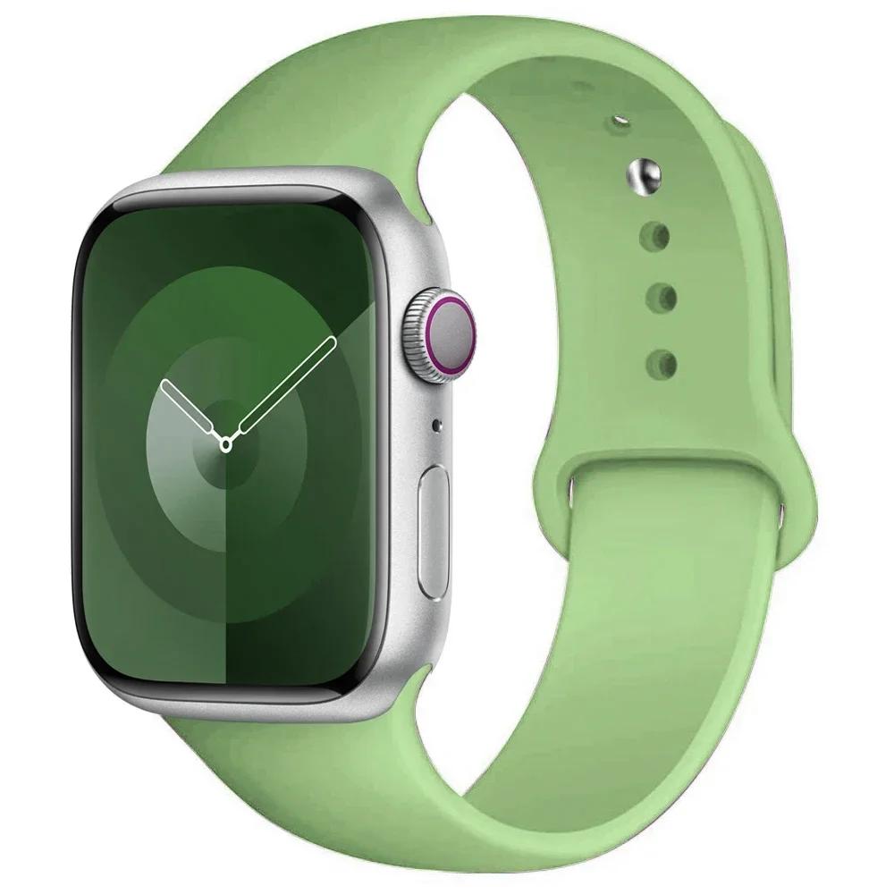 Silicone Strap For Apple Watch band 45mm 44mm 41mm 42mm 40mm 49mm 38mm correa bracelet iWatch series 9 8 5 4 3 8 6 SE 7 Ultra 2