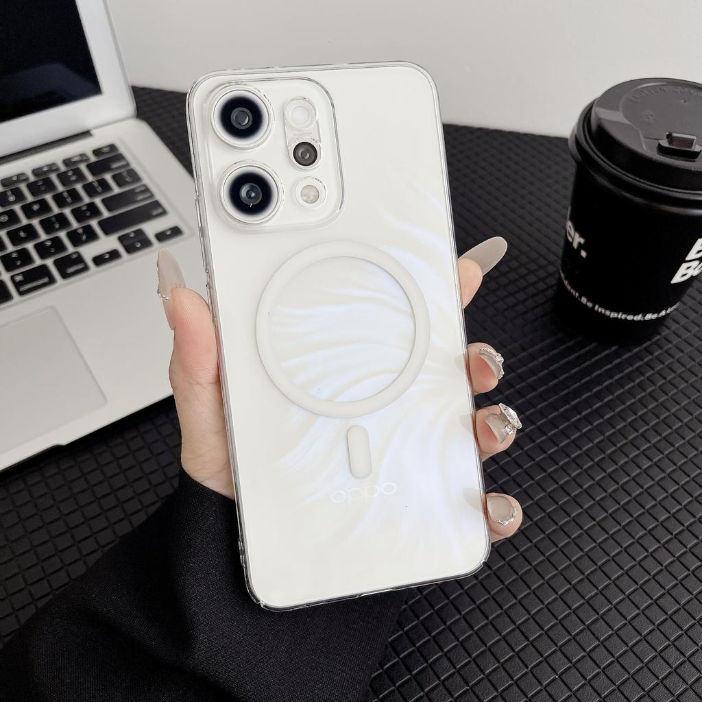 Applicable to OPPO Reno16 mobile phone case hardened high transparency Findx9spro magnetic matte heat dissipation K13 protective case