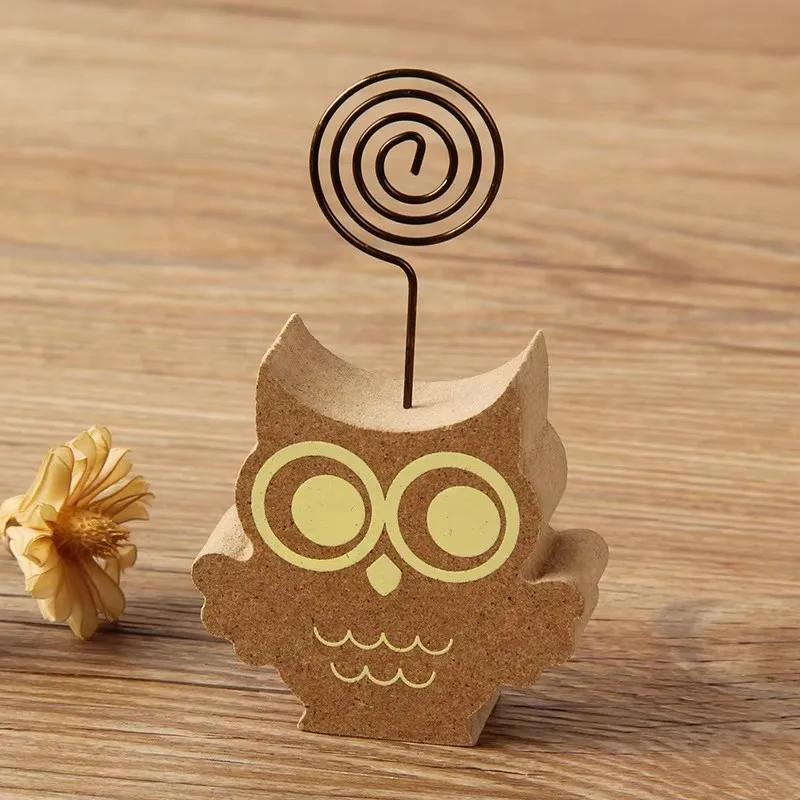 Cute Wooden Owl, Hedgehog, Animal Message Holder, Note Holder, Photo Holder, Big Tree Mushroom  Business Card Holder