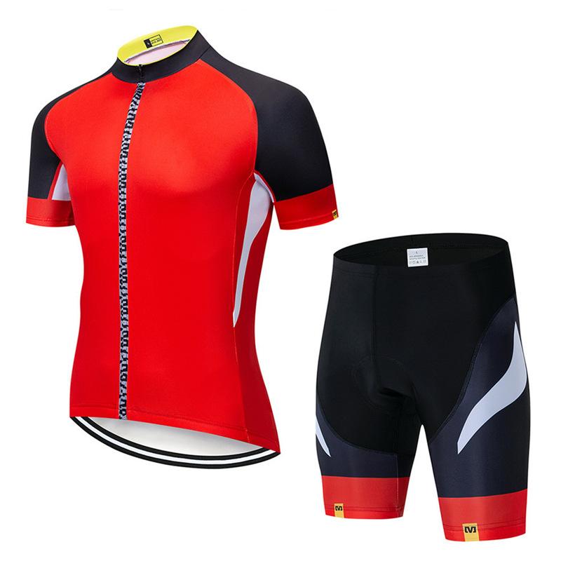 Cycling Suit Short-sleeved Suit Men's Mountain Bike Summer Bicycle Men's Top Strap Shorts