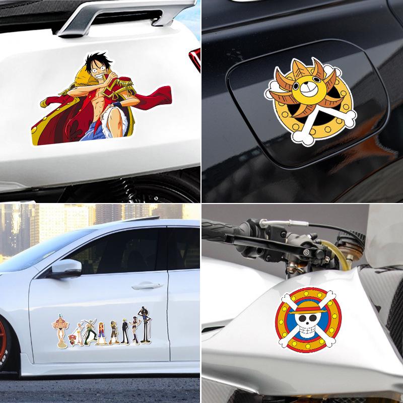 One Piece Anime Stickers: Luffy, Pirate Ship, Sanji Car Scratch Covers