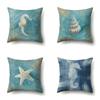 Blue Ocean Seaweed Polyester Pillow Case Car Decoration Home Print Pillow Bedside Sofa Waist Cushion Cover