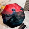 1PC Cyberpunk Automatic Umbrella - Suitable Travel Outdoor Portable Umbrella Birthday Gift Daily Essentials
