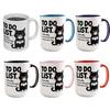Cat To-Do List Coffee Mug Ceramic Tea Cup with Humorous Checklist