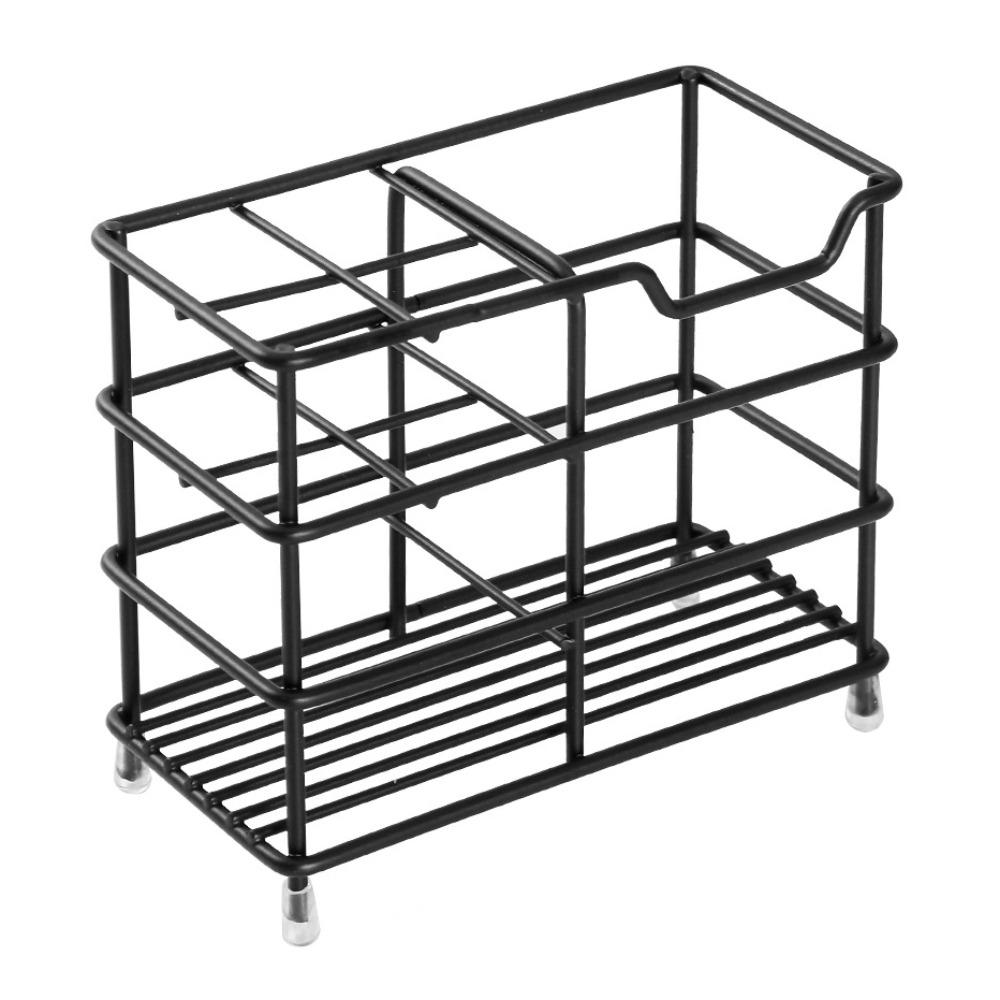 Non-Slip Metal Toothbrush Holder Stable Countertop Storage Rack  Bathroom Accessories
