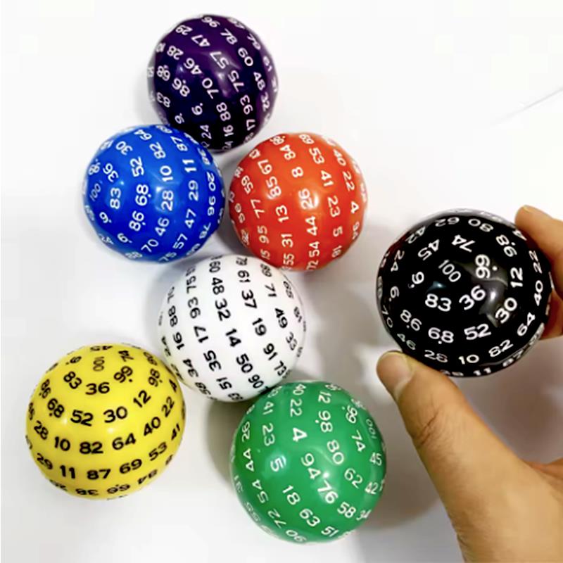 Educational 100 Sided Acrylic Dices D100 Dice For Tabletop Toys Role Playing Board Game Accessories Math Learning Resources