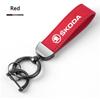 HAZJ3 Luxury Leather Car Keychain Auto Logo Keyring Accessories Women Men Gifts For Skoda Yeti VRIS Octavia A5 A7 Karoq Kamiq Fabia