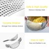 2 Pieces Pot Strainer with Handle Stainless Steel Colander Pasta Drainer Pan Pot Strainer with Recessed Hand Grips Fits up to 9"