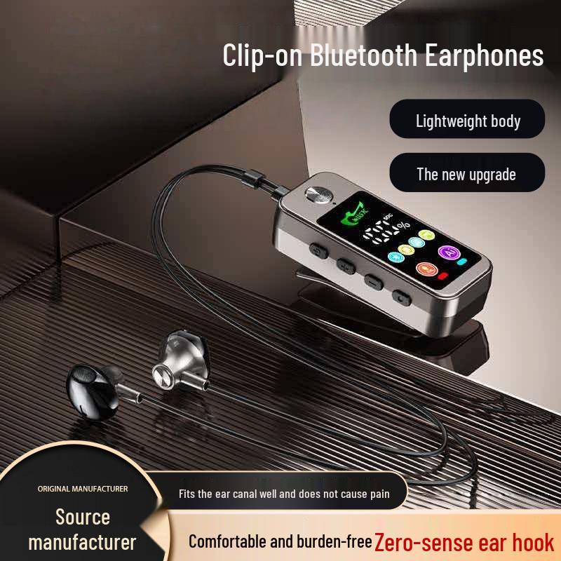 K-song Bluetooth 5.4 Stereo Earbud: Sports, Noise Reduction, Long Battery, Card Slot, Lapel Design.