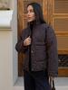 2025 Women's European/American Casual Stand-up Collar Cotton-padded Jacket - Solid Color & Tie-up Design for Winter Warmth