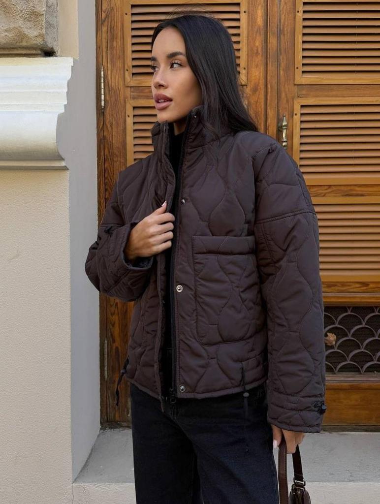 2025 Women's European/American Casual Stand-up Collar Cotton-padded Jacket - Solid Color & Tie-up Design for Winter Warmth
