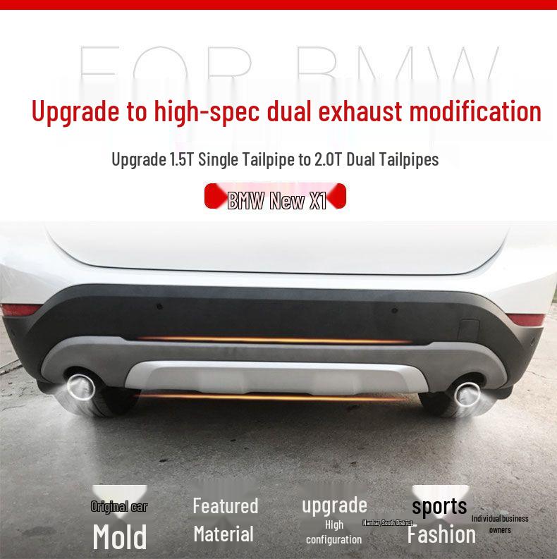 Exhaust Tailpipe Decoration for BMW X1 (2016-2019) 1.5T/2.0T Dual Exhaust Models