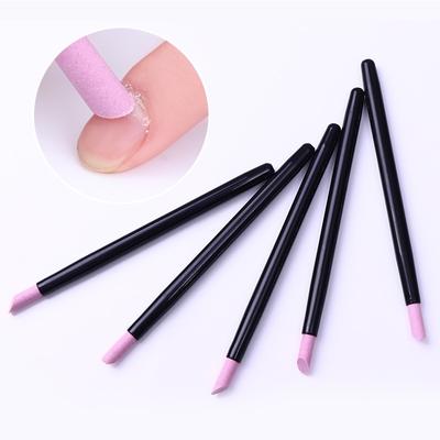 5Pcs/set Scrub Cuticle Remover Pen Nail File Set Quartz Stone Polish Pusher Tool Nails Art Manicure