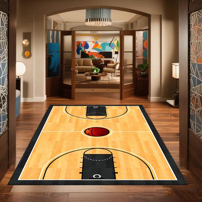 Sports Pattern Carpet Comfortable Decorative Style Living Room Carpet Sofa Cushion Door Cushion Bedroom Outdoor Carpets Decor