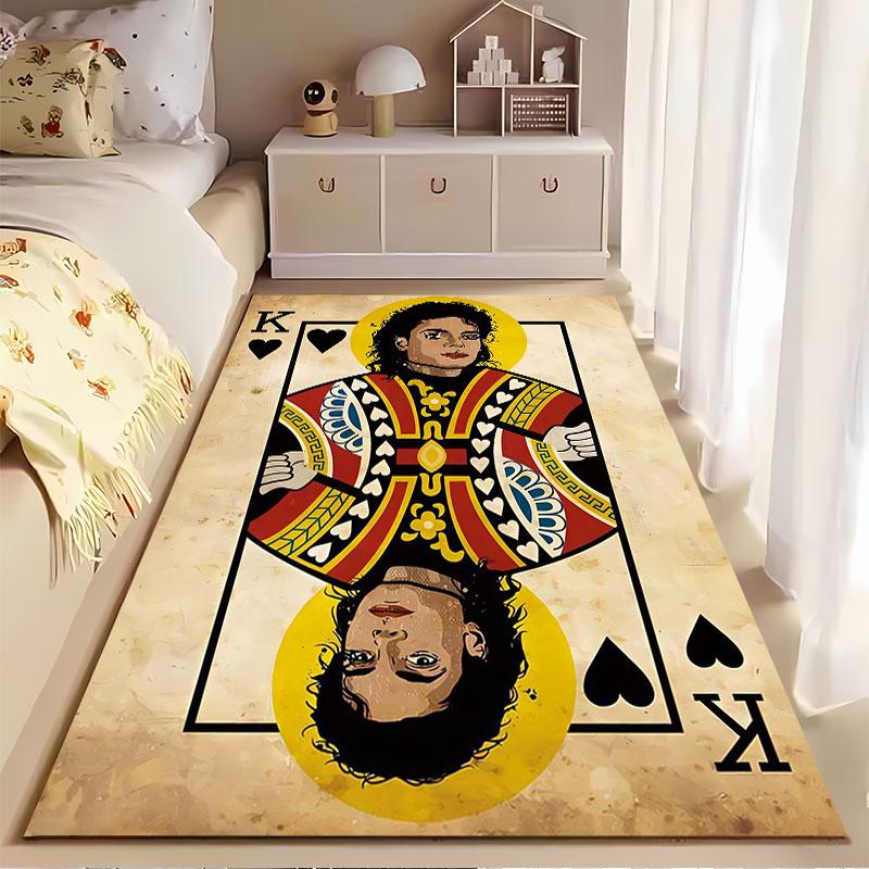 King of Hearts Playing Card Carpet suitable as a non-slip mat for the living room or bedroom sofa