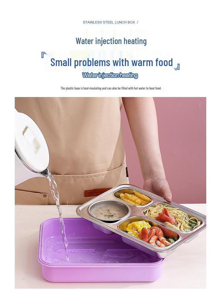 Cartoon Stainless Steel Insulated Lunch Box with Cutlery - Fresh & Stylish Student Design